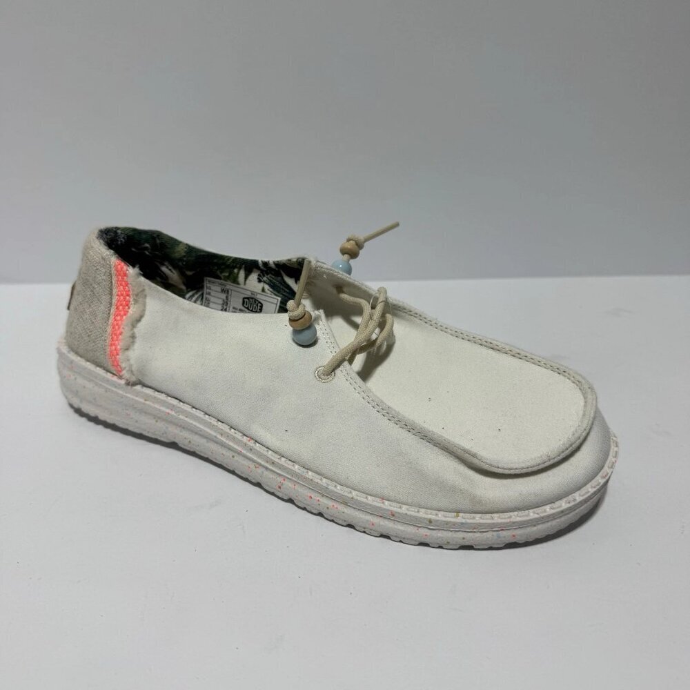 Hey Dude Womens Wendy Fringe Slip On White Size 8